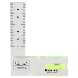 Угольник-уровень KRAFTOOL "PRO" "CRYSTAL", 1 ампула, шкала 60мм 1-34867