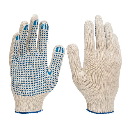 Перчатки трикотажные усиленные, с ПВХ точкой, 7 класс вязки Россия 677725 купить в Ижевске