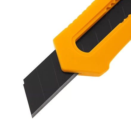 Нож Denzel, 18 мм, сменное лезвие, SK4, облегченный корпус, нажимной фиксатор, 78941 купить в Ижевске