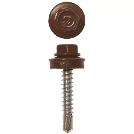 Саморезы ЗУБР &quot;ПРОФЕССИОНАЛ&quot; окраш., RAL 8017 шокол.-коричн., для крепл. кров. матер. к дерев. обреш., 4.8x29мм, 400шт 4-300315-48-029-8017 купить в Ижевске