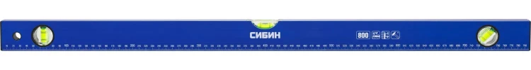 Уровень СИБИН коробчатый, 3 противоударных ампулы, измерительная линейка, 80см 34605-080 купить в Ижевске