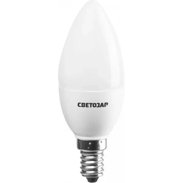 Лампа СВЕТОЗАР светодиодная "LED technology", цоколь Е14(миньон), яркий белый свет (4000К), 220В, 5Вт (45), свеча 44503-40_z01 купить в Ижевске