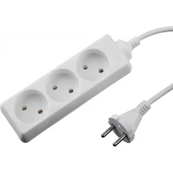 Удлинитель "TOPELECTRO" электрический, ПВС 2х1мм2, 3 гнезда, 3500 Вт, 1.5м, STAYER 55030-1.5