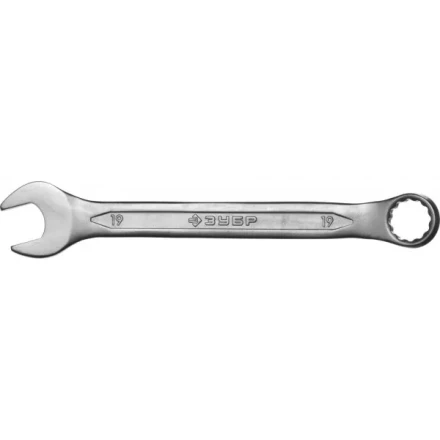 Ключ ЗУБР &quot;МАСТЕР&quot; гаечный комбинированный, Cr-V сталь, хромированный, 19мм 27087-19 купить в Ижевске