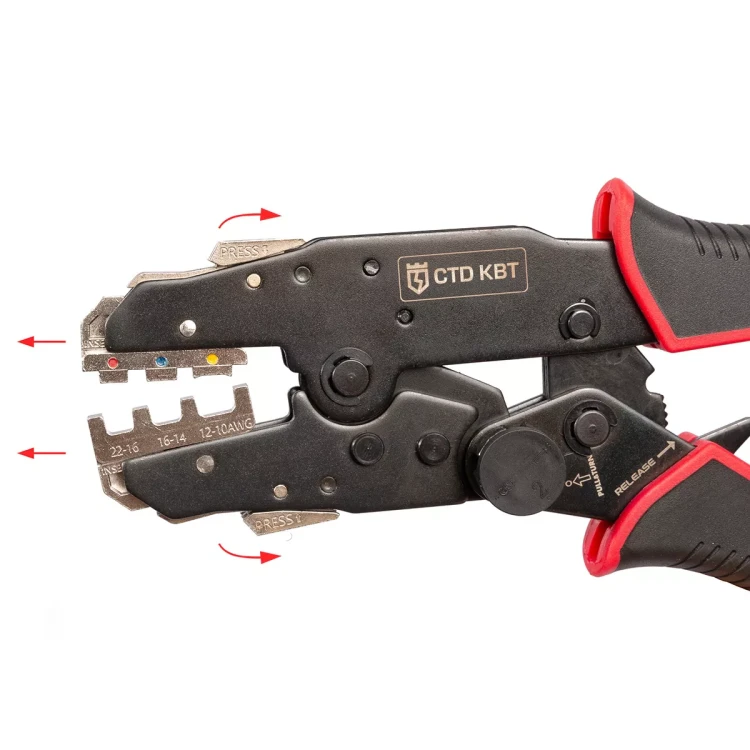 Пресс-клещи КВТ CTD+5 с механизмом быстрой смены матриц: комплект из 5 шт. для опрессовки (набор) (101859) купить в Ижевске