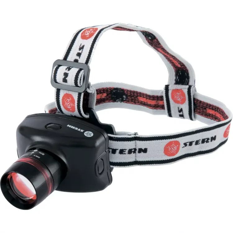 Фонарь наголовный Zoom 3W LED CRE Q5 160 Лм 100 м 3 режима 100% - 50% - стробоскоп 3хААА Stern 90567 купить в Ижевске