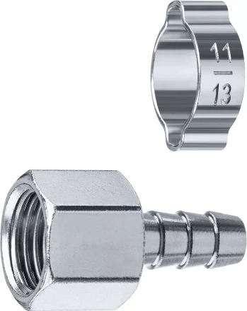 ЗУБР штуцер елочка, 8 мм - 1/4F, переходник с обжимным хомутом, Профессионал (64923-1/4-08) купить в Ижевске