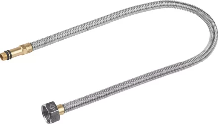 Подводка ЗУБР &quot;ЭКСПЕРТ&quot; сильфонная из нержавеющей стали, для смесителя, удлиненная, г/ш (гайка-штуцер), 1/2&quot;, 0,6м 51013-060 купить в Ижевске