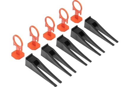 Комплект зажим + клин для системы выравнивания плитки СВП Кольцо, 250/250 шт. в коробе Сибртех 88114 купить в Ижевске