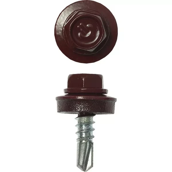 Саморезы ЗУБР "ПРОФЕССИОНАЛ" окраш., RAL 3005 темно-красн., для крепл. кров. матер. к металл. констр., 5.5x19мм, 500шт 4-300315-55-019-3005 купить в Ижевске