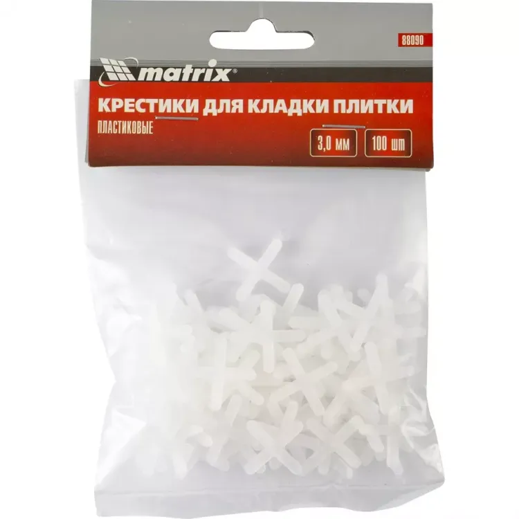 Крестики 3 мм для кладки плитки 100 штук MATRIX артикул 88090 купить в Ижевске