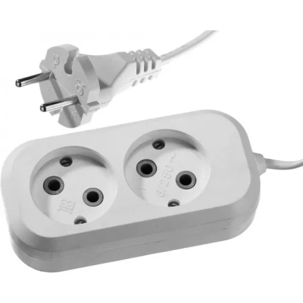 Удлинитель СИБИН электрический, ШВВП сечение 0,75кв мм, 2 гнезда, макс мощн 1300Вт, 3м 55091-3 купить в Ижевске