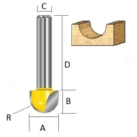 Пазовая галтельная фреза Makita D-10855