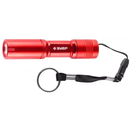 Фонарь ЗУБР &quot;МАСТЕР&quot; ручной, алюминиевый корпус, 1 сверхъяркий светодиод, 1АА, красный 56220-R купить в Ижевске