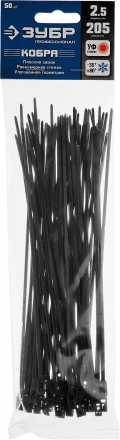 Кабельные стяжки черные КОБРА с плоским замком нейлоновые пакет серия ПРОФЕССИОНАЛ купить в Ижевске