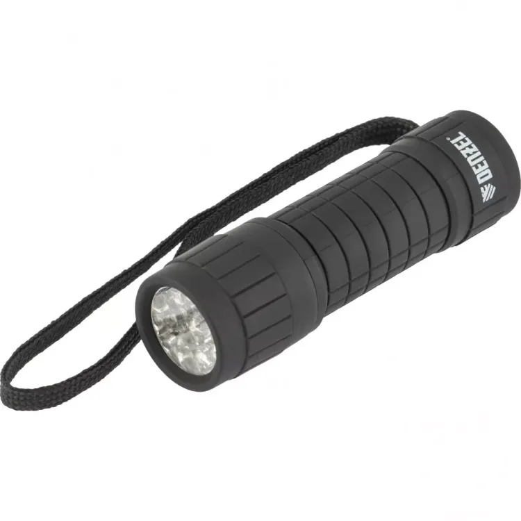 Фонарь светодиодный черный корпус с мягким покрытием 9 Led 3хААА Denzel 92610 купить в Ижевске