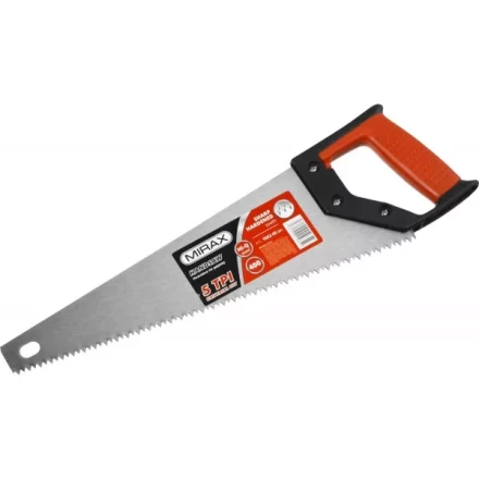 Ножовка по дереву (пила) MIRAX Universal 400 мм, 5 TPI, рез вдоль и поперек волокон, для крупных и средних заготовок 1502-40_z01 купить в Ижевске