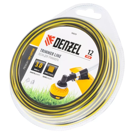 Леска для триммера двухкомпонентная квадратная, 3,0мм х 12м, блистер SkyCutter Denzel 96839 купить в Ижевске