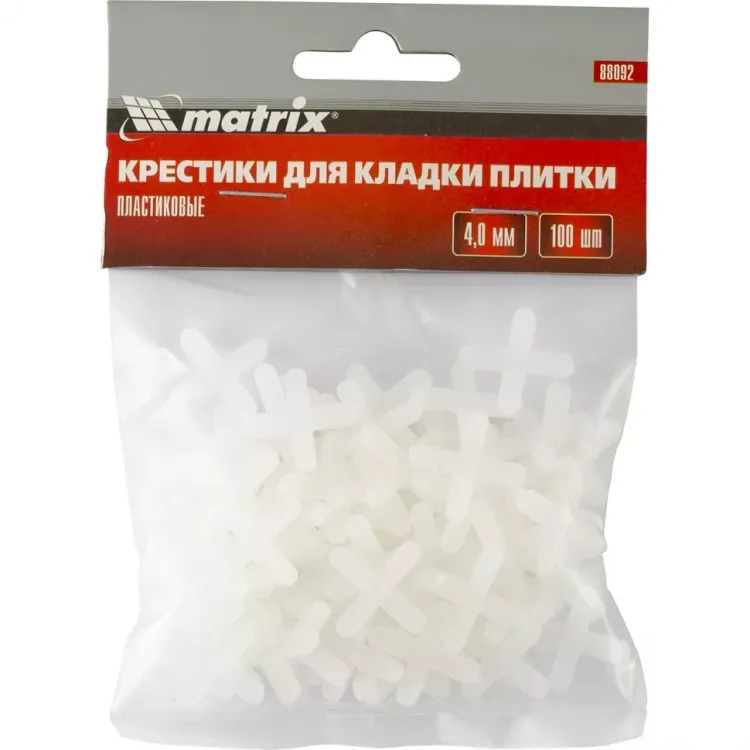 Крестики 4 мм для кладки плитки 100 штук MATRIX артикул 88092 купить в Ижевске