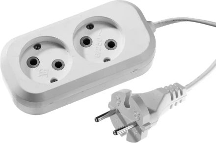 Удлинитель СИБИН электрический, ШВВП сечение 0,75кв мм, 2 гнезда, макс мощн 1300Вт, 5м 55091-5 купить в Ижевске