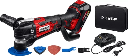 ЗУБР C1-18, 18 В, OQIS, АКБ (2 А·ч), реноватор, сумка, набор насадок (МФИ-18-21) купить в Ижевске