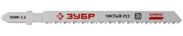 Полотна ЗУБР "ЭКСПЕРТ", T101BF, для эл/лобзика, Би-металл, по дереву, EU-хвост., шаг 2,5мм, 75мм, 2шт 155901-2.5_z01 купить в Ижевске