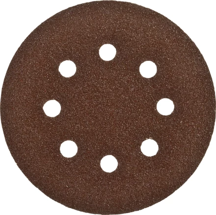 Круг шлифовальный ЗУБР &quot;СТАНДАРТ&quot; из абразивной бумаги на велкро основе, 8 отв., Р80, 125мм, 5шт 35350-125-080 купить в Ижевске