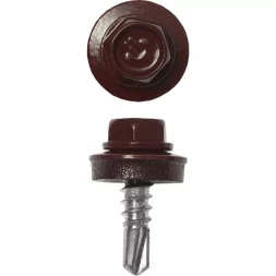 Саморезы ЗУБР "ПРОФЕССИОНАЛ" окраш., RAL 3005 темно-красн., для крепл. кров. матер. к металл. констр., 5.5x25мм, 420шт 4-300315-55-025-3005