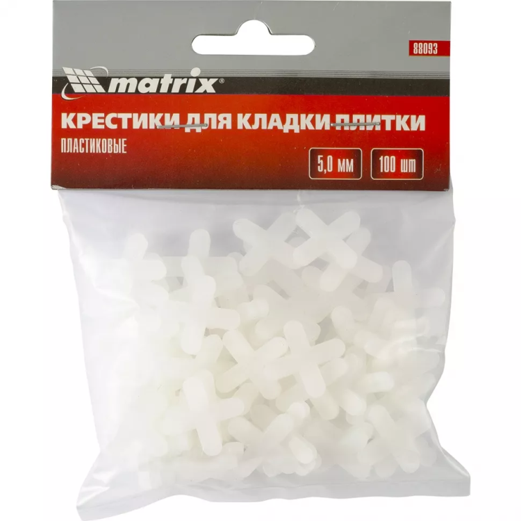 Крестики 5 мм для кладки плитки 100 штук MATRIX артикул 88093 купить в Ижевске