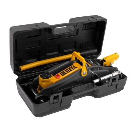 Домкрат гидравлический подкатной Denzel с фиксатором 2 т 130-330 мм в кейсе 51154 купить в Ижевске