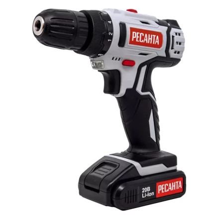 Дрель-шуруповерт аккумуляторная Ресанта ДА-20-2ЛК (2,0 А/ч) 75/14/11 купить в Ижевске