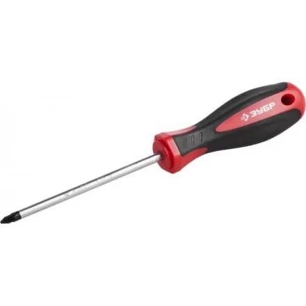 Отвертка ЗУБР &quot;МАСТЕР&quot;, Cr-v, эргономичная двухкомпонентная рукоятка, PZ1x100мм 25063-1-100_z02 купить в Ижевске