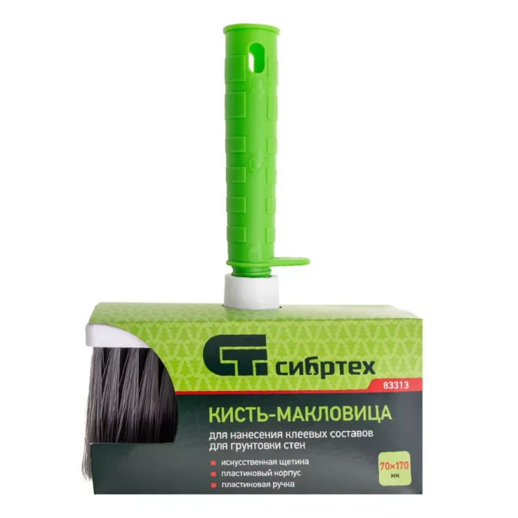 Кисть-макловица, 70 x 170, искусственная щетина, пластиковый корпус, пластиковая ручка Сибртех 83313 купить в Ижевске