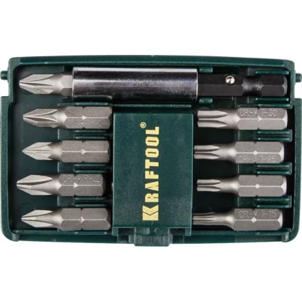 Набор бит &quot;COMPACT-10&quot; с магнитным адаптером, KRAFTOOL 26130-H10, в мини бит-боксе, 10 предметов 26130-H10 купить в Ижевске