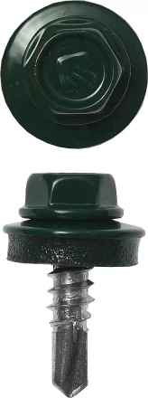 Саморезы ЗУБР &quot;ПРОФЕССИОНАЛ&quot; окраш., RAL 6005 зелен. насыщен., для крепл. кров. матер. к металл. констр., 5.5x25мм, 420шт 4-300315-55-025-6005 купить в Ижевске