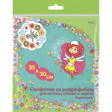 Салфетка из микрофибры для оптики стекол и зеркал бирюзовая 350х300 мм Elfe 92311 купить в Ижевске