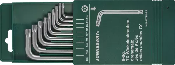 Комплект угловых ключей TORX с центрированным штифтом Т10-Т50 9предметов S2 H08MTP09S Jonnesway 47100 купить в Ижевске