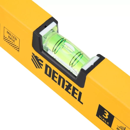 Уровень алюминиевый Denzel, магнит, фрезерованный, 3 глазка (1 зеркал.), 0,5 мм/м, 1000 мм, 33693 купить в Ижевске