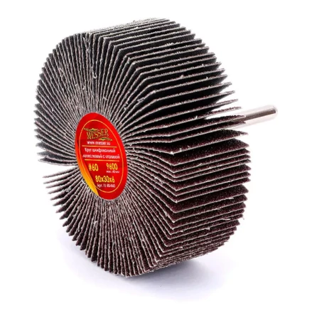 Круг MESSER шлифовальный лепестковый с оправкой (на шпильке) 80х30х6  #60 купить в Ижевске