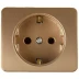 Розетка СВЕТОЗАР &quot;ГАММА&quot; с заземлением, одинарная, без вставки и рамки, цвет золотой металлик, 16А/~250В SV-54105-GM купить в Ижевске