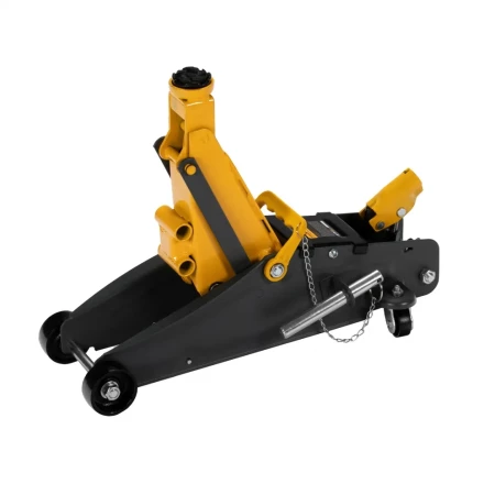 Домкрат гидравлический подкатной Denzel с фиксатором 2,8 т 135-385 мм в кейсе 51156 купить в Ижевске