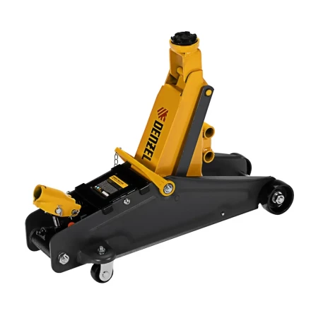 Домкрат гидравлический подкатной Denzel с фиксатором 2,8 т 135-385 мм в кейсе 51156 купить в Ижевске