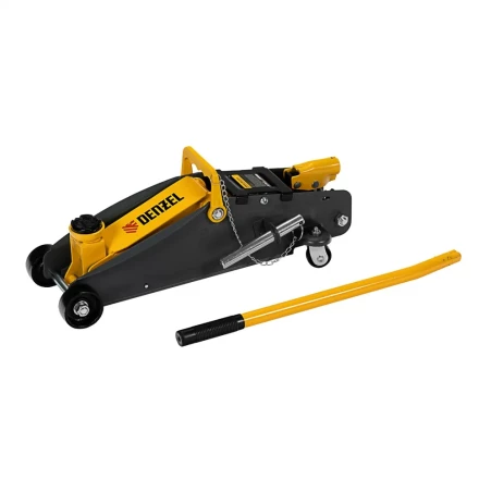 Домкрат гидравлический подкатной Denzel с фиксатором 2,8 т 135-385 мм в кейсе 51156 купить в Ижевске