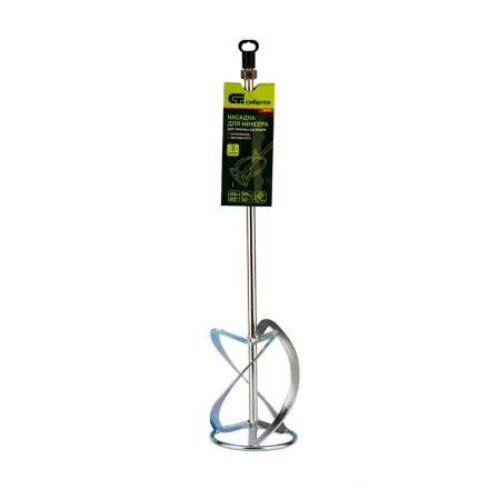 Насадка для миксера Сибртех, для тяжелых растворов, 140 х 590 мм, оцинкованная, хвостовик резьба М14, 848957 купить в Ижевске