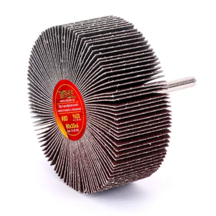 Круг MESSER шлифовальный лепестковый с оправкой (на шпильке) 80х30х6  #80 купить в Ижевске