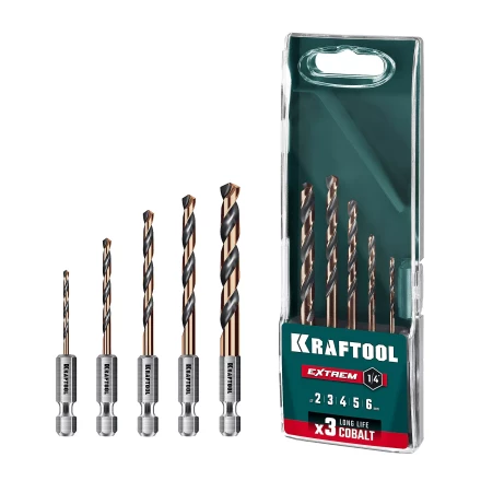 Набор сверл по металлу, хвостовик НЕХ-1/4, сталь М35-Со5% 29652-H5 купить в Ижевске