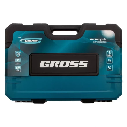 Набор инструментов 115 предметов, 120 зубьев, CrV, 1/4&quot;, 1/2&quot; Gross 14152 купить в Ижевске