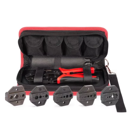 Пресс-клещи КВТ HT-330 с набором из 5 матриц для опрессовки разъемов SMA, N-типа, TNC, BNC, FME, UHF (набор) (89230) купить в Ижевске