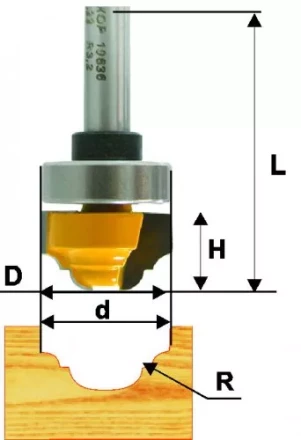Фреза пазовая фасонная ф22х13мм R32мм хв 8мм 10636 купить в Ижевске