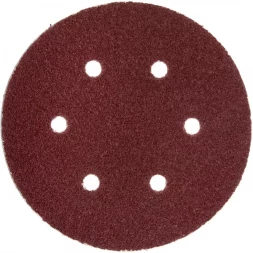 Круг шлифовальный ЗУБР &quot;МАСТЕР&quot; универсальный, из абразивной бумаги на велкро основе, 6 отверстий, Р80, 150мм, 5шт 35566-150-080